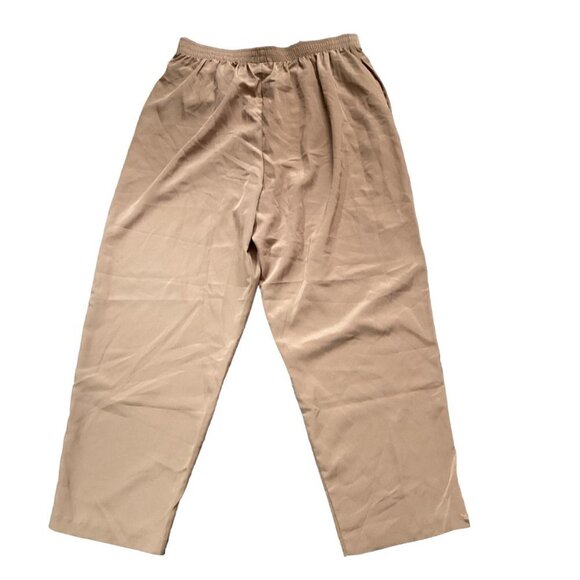NWT Susan Graver Sz P1X Beige Silky Polyester Pull-On Straight Leg Pants 60X - Picture 3 of 7